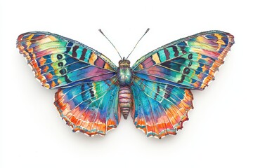 Colorful Butterfly with Vibrant Patterns and Detailed Wings