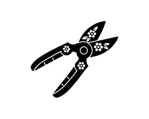 creative details gardening scissors icon Vector Illustration
