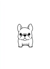 Obraz premium Cute cartoon puppy sitting, white background, pet illustration, kids book