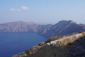 View of Hike from Fira to Oia Santorini, Greece