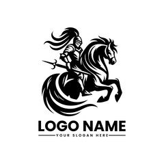 knighriding horse logo vector Knight Riding Horse Vector Logo | Medieval Warrior Emblem | Historic Cavalry Illustration
