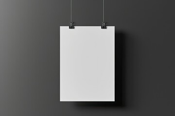 Vibrant Image of a White Piece of Paper Hanging on a Gray Wall