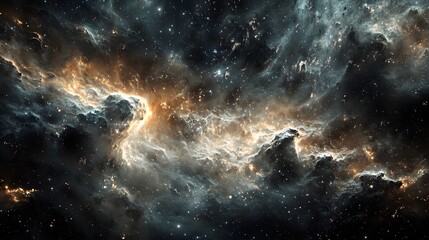 97. A galactic river of dark energy flowing through interstellar space, symbolizing the essence of creation
