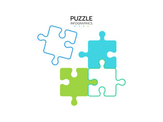 Fototapeta premium Puzzle infographic with four piece business presentation. Circle infograph. 4 Step puzzle round process diagram.