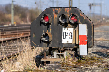 dwarf signal at rail track
