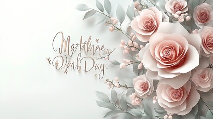 Happy Mothers Day Pastel Pink Roses Floral Design
