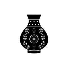 creative details flower vase icon Vector Illustration