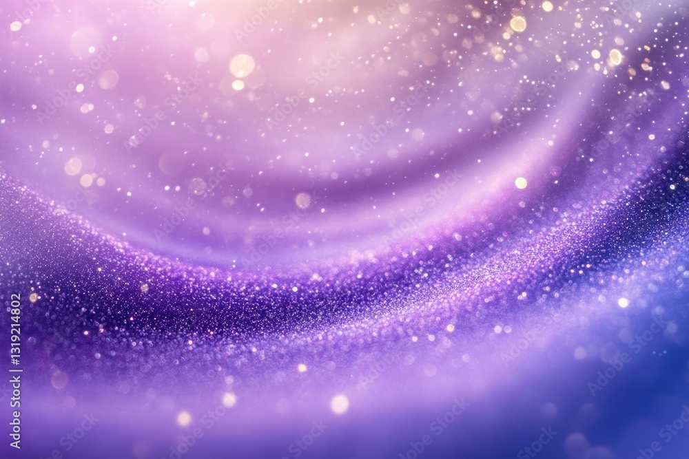Poster abstract purple glitter background with sparkling lights and bokeh effect