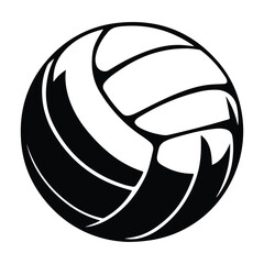 Classic Volleyball Icon  Minimalist Black and White Graphic Depicting the Iconic Sport Ball with Clean Lines
