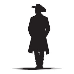 Farmstead Rancher silhouette, cultivating the earth with wisdom - Rancher illustration - Minimalist Rancher vector - Profession silhouette
