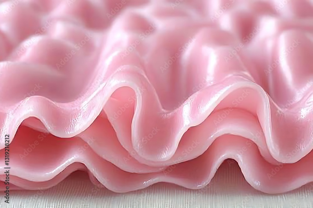 Poster layers of soft pink material with a glossy smooth texture