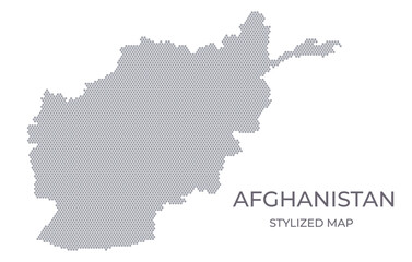 Fototapeta premium Stylized map of the Afghanistan made from hexagons