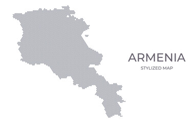 Obraz premium Stylized map of the Armenia made from hexagons