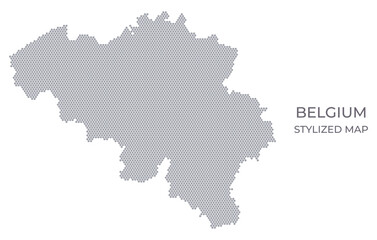 Stylized map of the Belgium made from hexagons