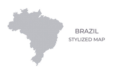 Stylized map of the Brazil made from hexagons