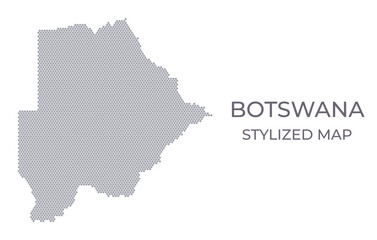 Fototapeta premium Stylized map of the Botswana made from hexagons