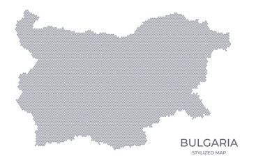 Stylized map of the Bulgaria made from hexagons