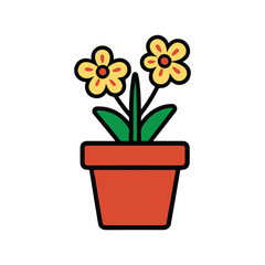vector of illustration of flower pot