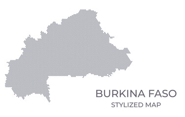 Stylized map of the Burkino Faso made from hexagons