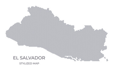 Fototapeta premium Stylized map of the El Salvador made from hexagons