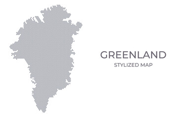Stylized map of the Greenland made from hexagons