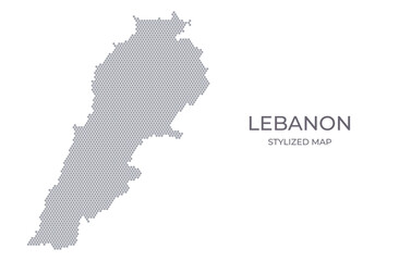 Stylized map of the Lebanon made from hexagons