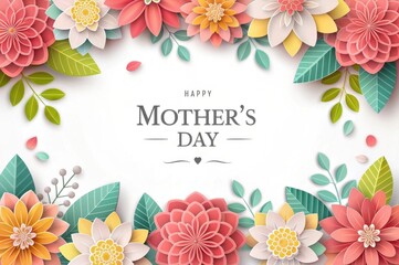 Obraz premium Happy Mother Day and special card. Colorful floral arrangement with a 