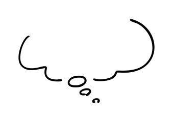 シンプルなペンの考える手書き吹き出し ベクター