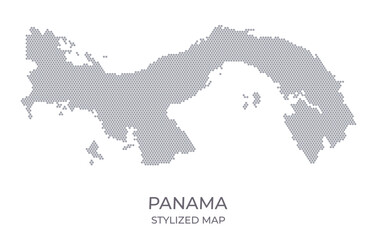 Fototapeta premium Stylized map of the Panama made from hexagons