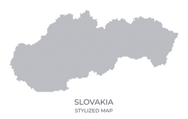 Stylized map of the Slovakia made from hexagons