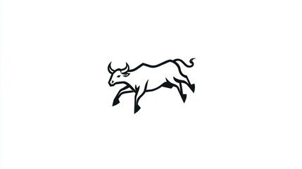 Fototapeta premium Running bull graphic design, logo concept, animal illustration