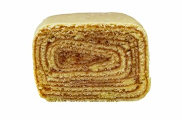 Traditional roll cake also known as Swiss roll, filled with guava paste, a typical cake from Brazil, more specifically from Pernambuco