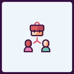 Minimalist icon portraying hierarchy and team collaboration for modern business