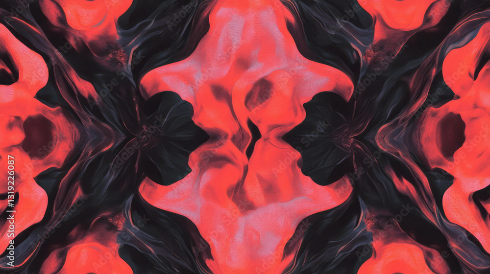 Leinwandbilder abstract elegant chaos pattern with intricate red and black design