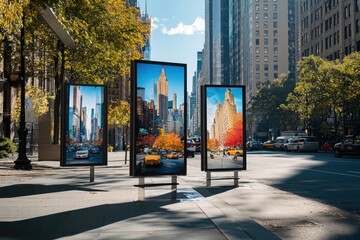 Stunning New York City Autumn Street Scenes on Digital Billboards