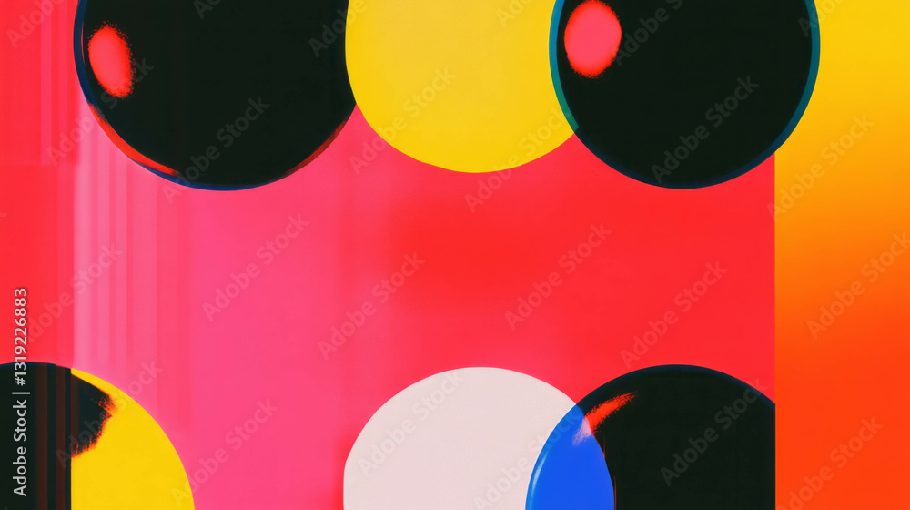 Aufkleber bold abstract background with vibrant geometric shapes for creative design