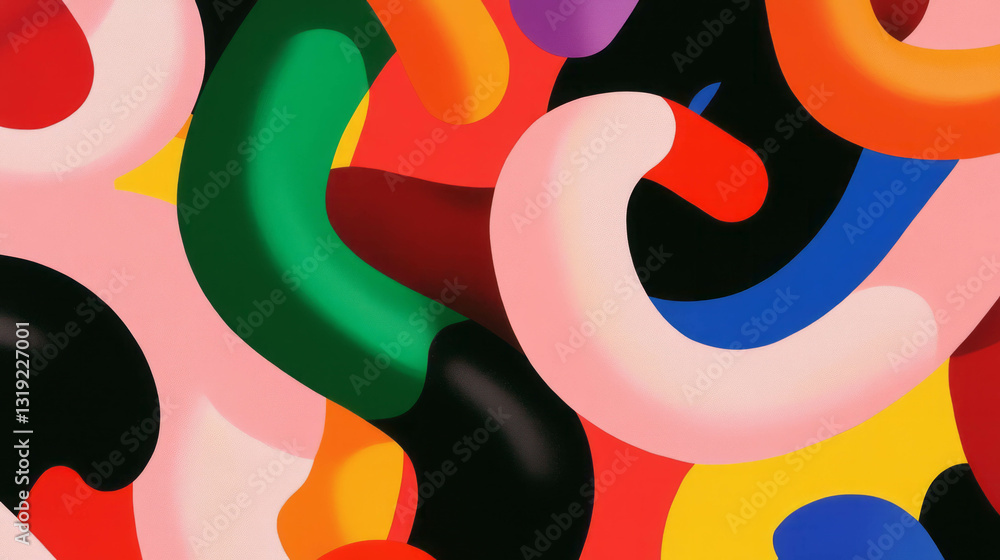 Poster Bold and elegant pattern with colorful chaos in abstract design