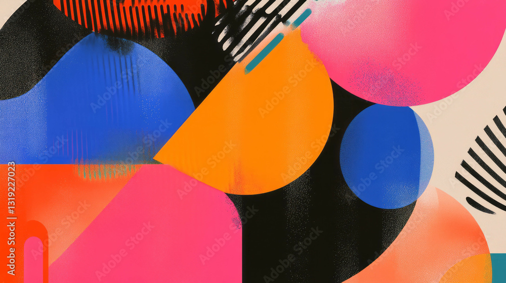 Poster bold abstract background with vibrant geometric shapes for creative design projects
