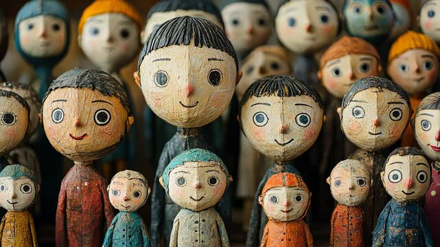 Traditional Russian Matryoshka Nesting Dolls Isolated Wooden Souvenir Figurines