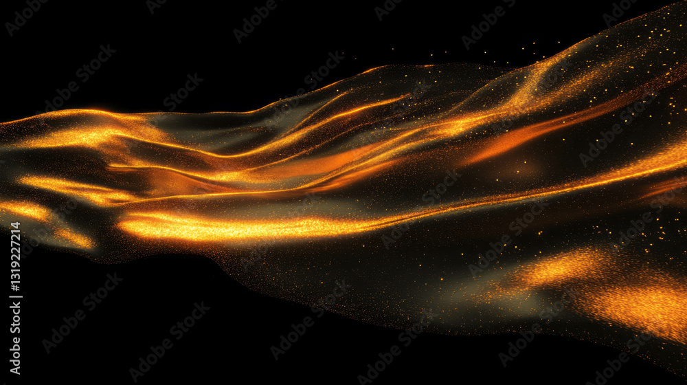 Poster Dynamic golden wave abstract design for creative projects