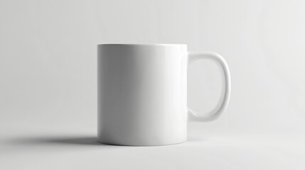 Blank white coffee mug, minimalist design, perfect for custom prints or branding, ideal for coffee or tea enthusiasts.