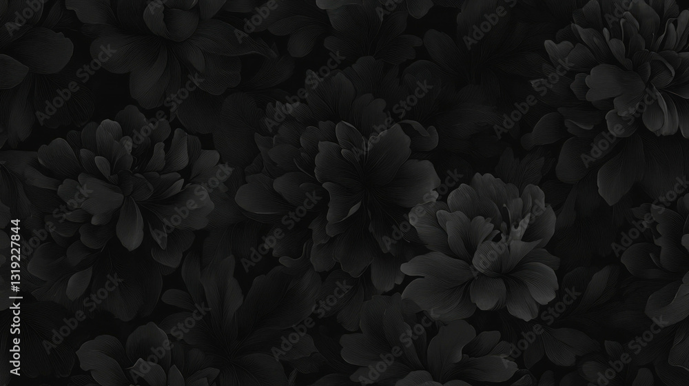 Poster charcoal floral elegance with abstract patterns for artistic design