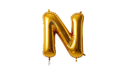 Golden inflatable balloons letters N