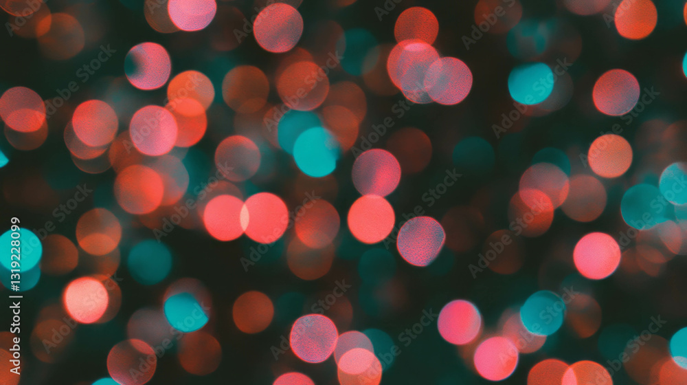 Poster cheerful bokeh light overlay on black background for festive design