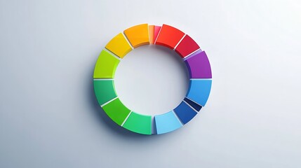 Obraz premium A Vibrant Spectrum Of Colors Arranged In A Captivating Circle, Representing Unity And Diversity, Against A Minimalist Off-white Background