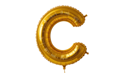 Golden inflatable balloons letters C
