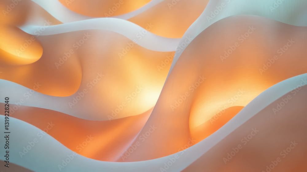 Poster elegant abstract waves in soft pastel tones for modern design