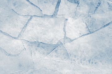 Crushed ice background texture in a cold tone. Ice shards spreading away.
