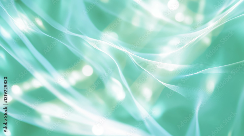 Aufkleber abstract fluid dynamics with light effects in turquoise and white design