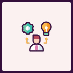 Creative innovation, problem solving and process improvement icon design